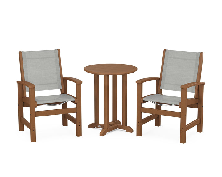 POLYWOOD® Coastal 3-Piece Round Bistro Dining Set