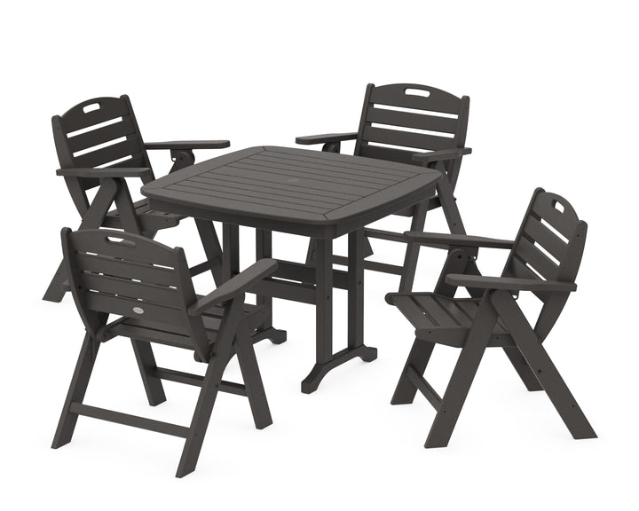 POLYWOOD® Nautical Folding Lowback Chair 5-Piece Dining Set