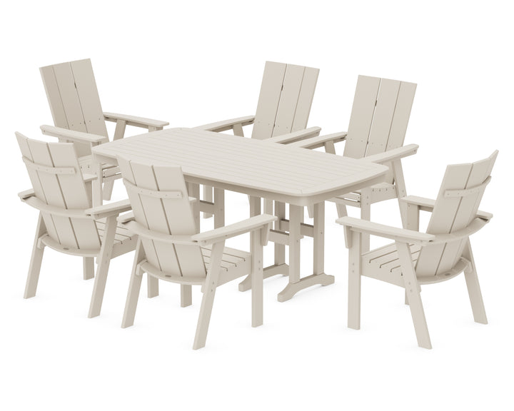 POLYWOOD® Modern Curveback Adirondack 7-Piece Dining Set