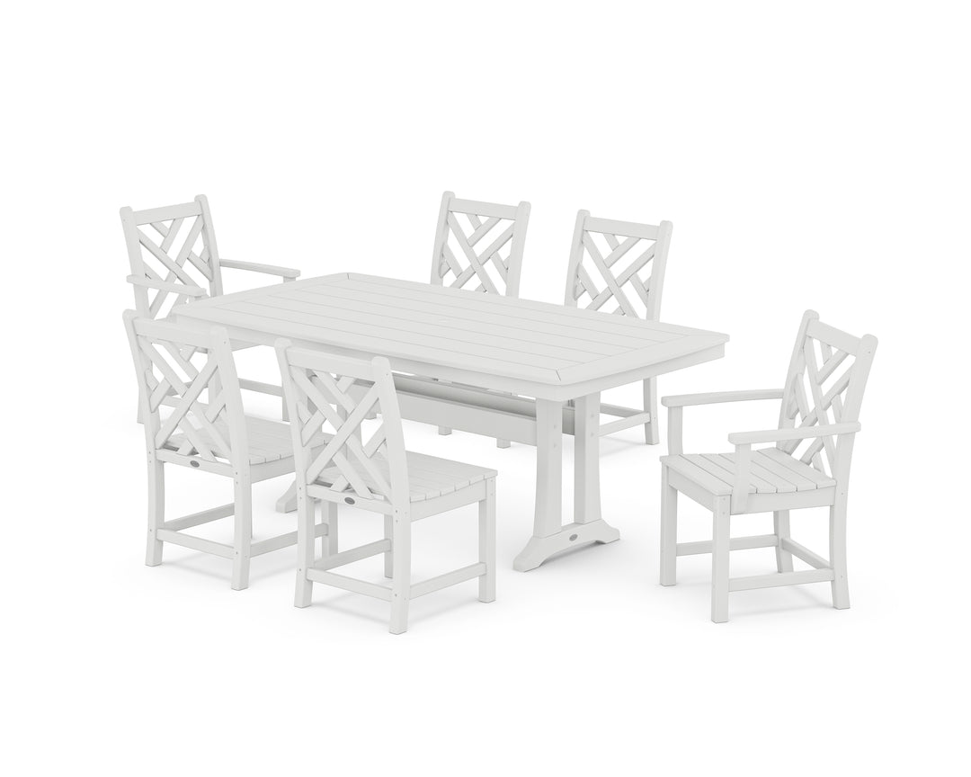 POLYWOOD® Chippendale 7-Piece Dining Set with Trestle Legs