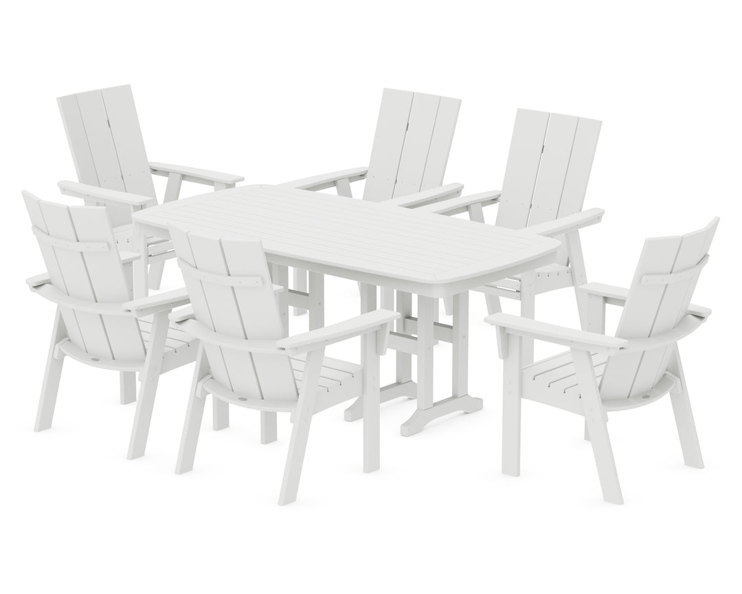 POLYWOOD® Modern Curveback Adirondack 7-Piece Dining Set