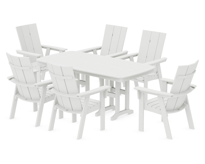 POLYWOOD® Modern Curveback Adirondack 7-Piece Dining Set