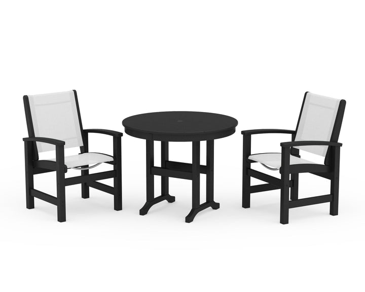 POLYWOOD® Coastal 3-Piece Round Dining Set