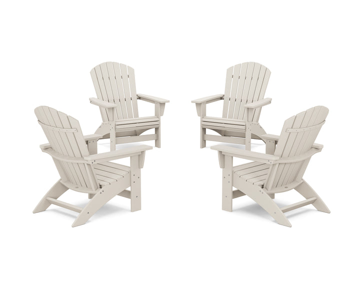 POLYWOOD® 4-Piece Nautical Grand Adirondack Chair Conversation Set
