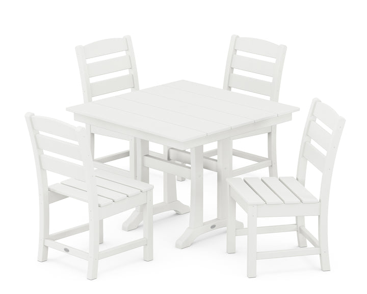 POLYWOOD® Lakeside 5-Piece Farmhouse Trestle Side Chair Dining Set