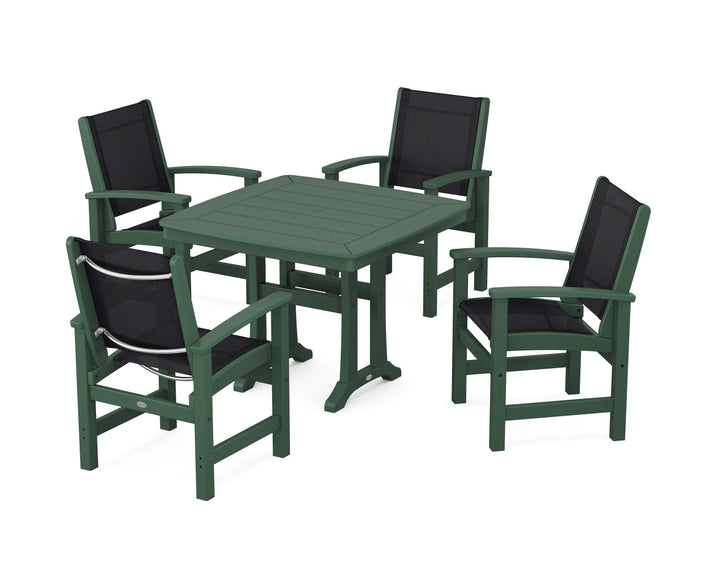 POLYWOOD® Coastal 5-Piece Dining Set with Trestle Legs