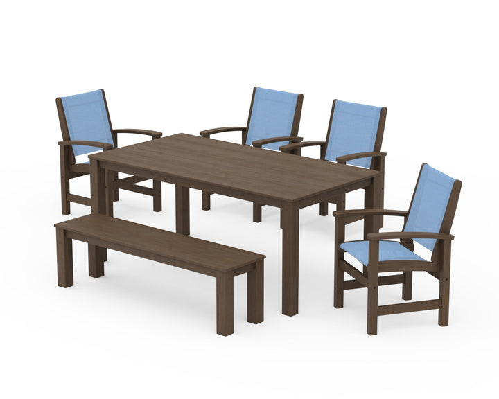 POLYWOOD® Coastal 6-Piece Parsons Dining Set with Bench