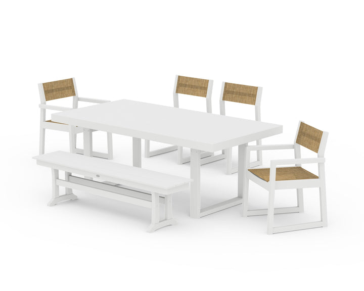 POLYWOOD® EDGE Sling 6-Piece Dining Set with Bench