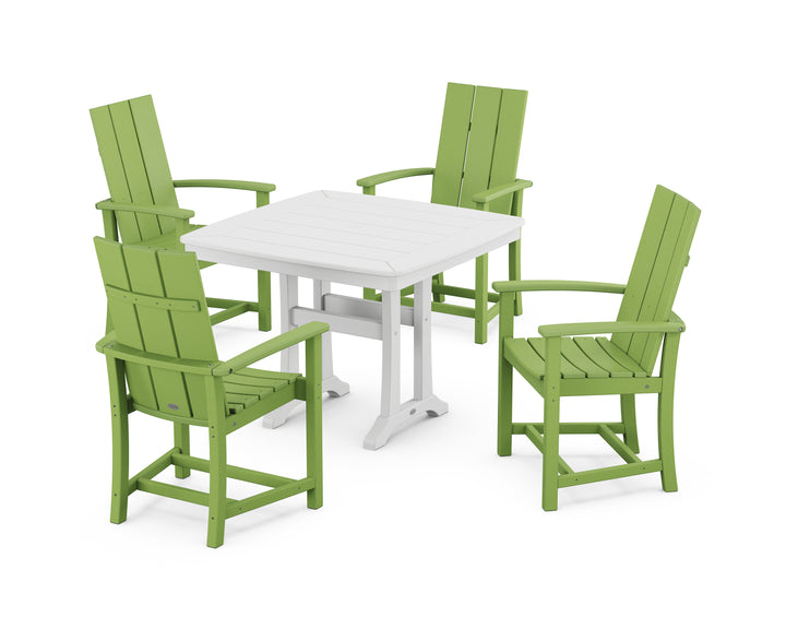 POLYWOOD® Modern Adirondack 5-Piece Dining Set with Trestle Legs