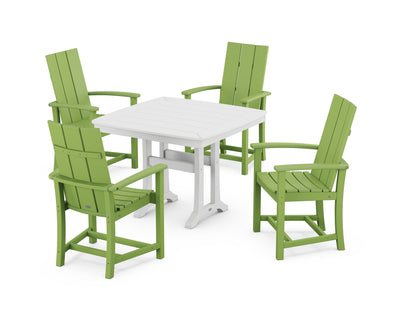 Modern Adirondack 5-Piece Dining Set with Trestle Legs