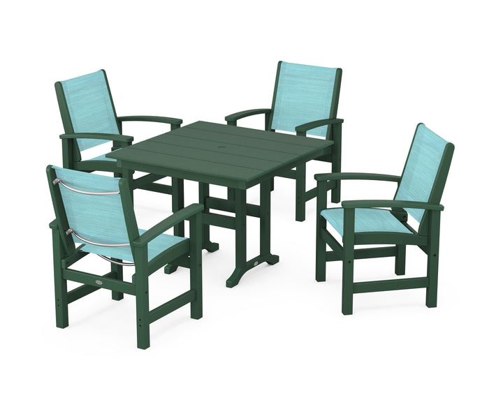 POLYWOOD® Coastal 5-Piece Farmhouse Dining Set