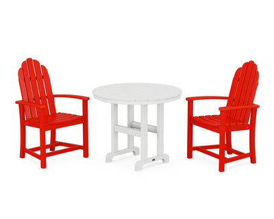 Classic Adirondack 3-Piece Round Dining Set