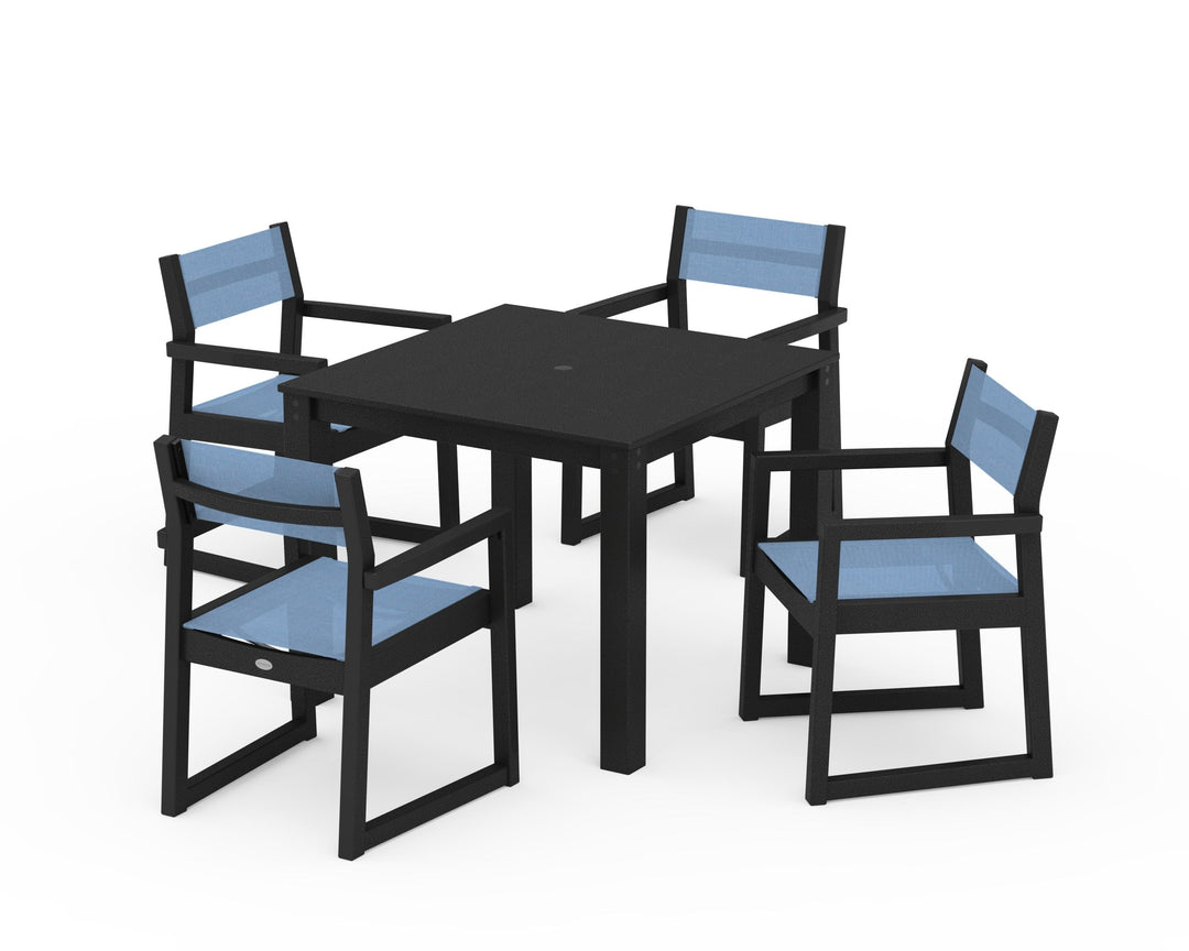 POLYWOOD® EDGE Sling Arm Chair 5-Piece Parsons Dining Set