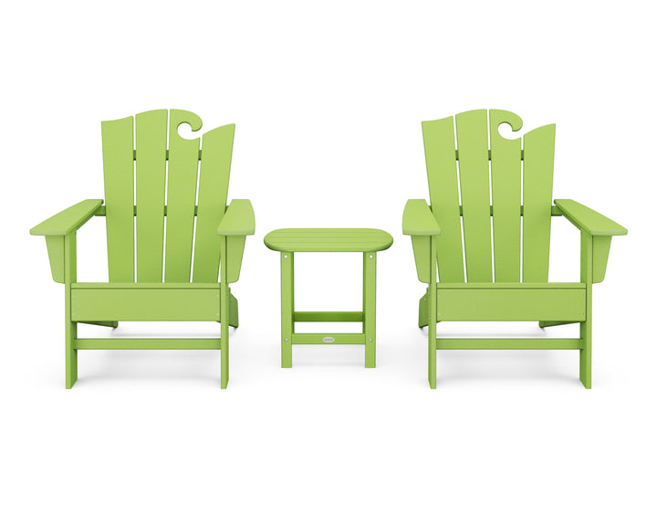 POLYWOOD® Wave 3-Piece Adirondack Set with The Ocean Chair