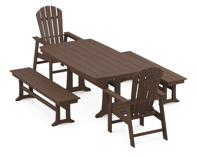 South Beach 5-Piece Dining Set with Trestle Legs