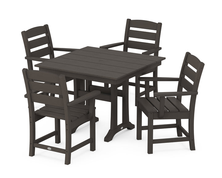 POLYWOOD® Lakeside 5-Piece Farmhouse Trestle Arm Chair Dining Set
