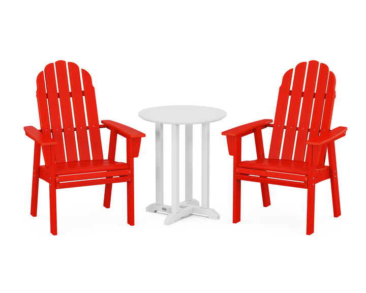 POLYWOOD® Vineyard Adirondack 3-Piece Round Bistro Dining Set