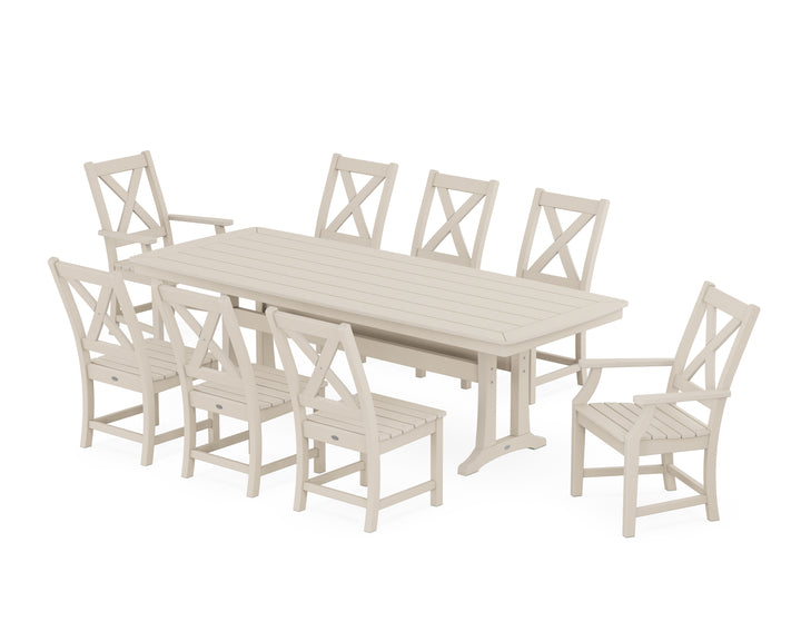 POLYWOOD® Braxton 9-Piece Dining Set with Trestle Legs