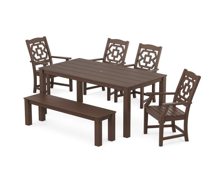 Martha Stewart by POLYWOOD® Chinoiserie 6-Piece Parsons Dining Set with Bench