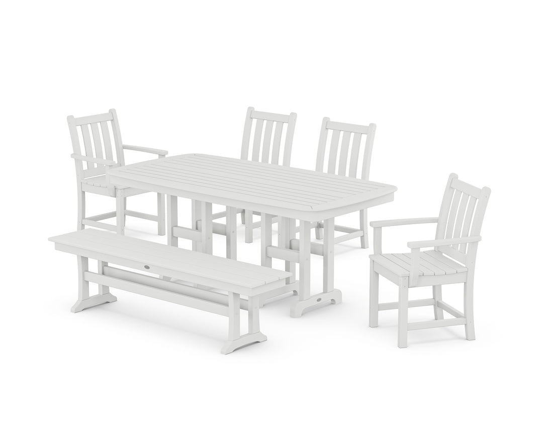 POLYWOOD® Traditional Garden 6-Piece Dining Set with Bench