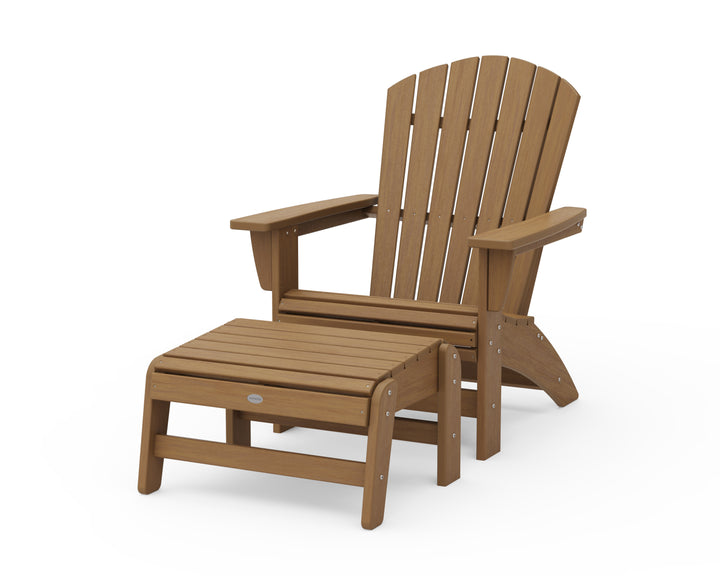 POLYWOOD® Nautical Grand Adirondack Chair with Ottoman