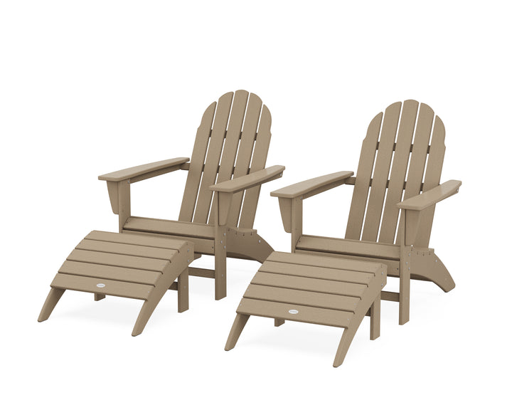 POLYWOOD® Vineyard Adirondack Chair 4-Piece Set with Ottomans