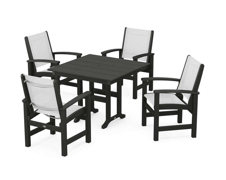 POLYWOOD® Coastal 5-Piece Farmhouse Dining Set