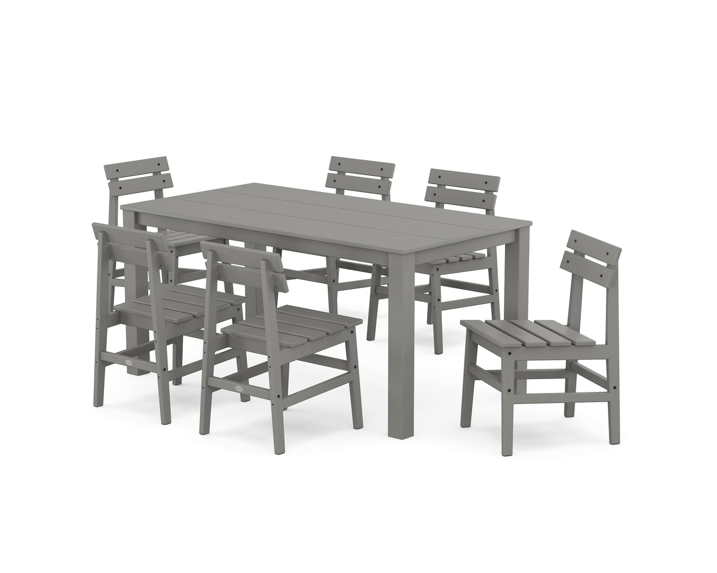 Modern Studio Plaza Chair 7-Piece Parsons Table Dining Set