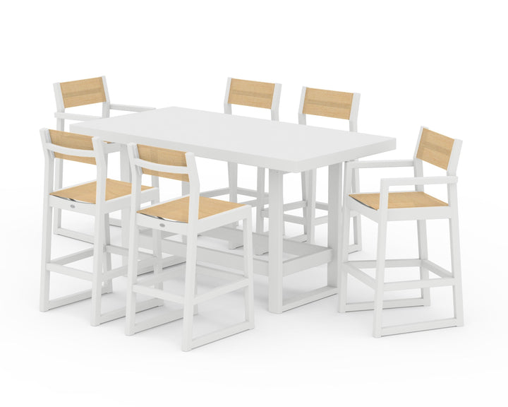 POLYWOOD® EDGE Sling 7-Piece Bar Table Set