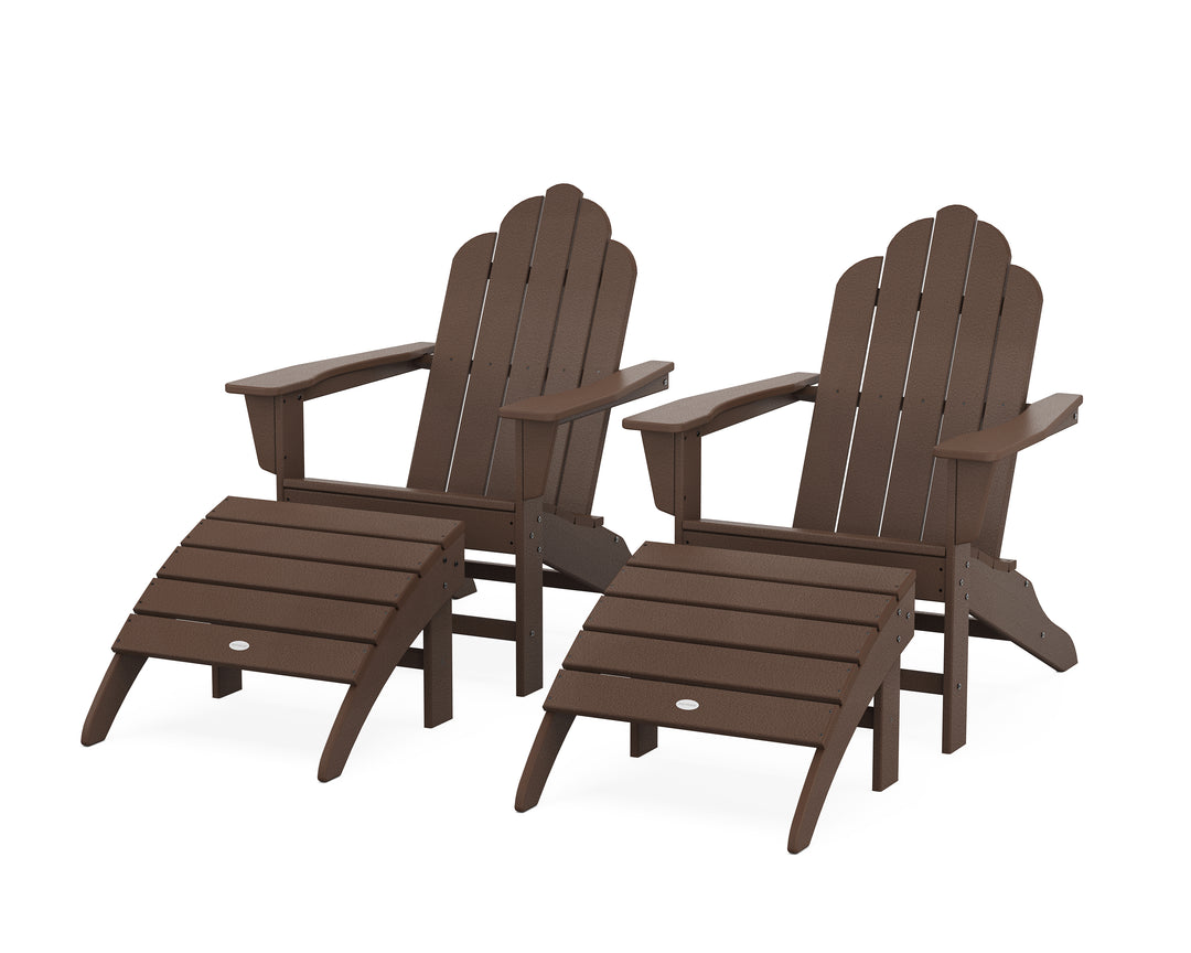 POLYWOOD® Long Island Adirondack Chair 4-Piece Set with Ottomans