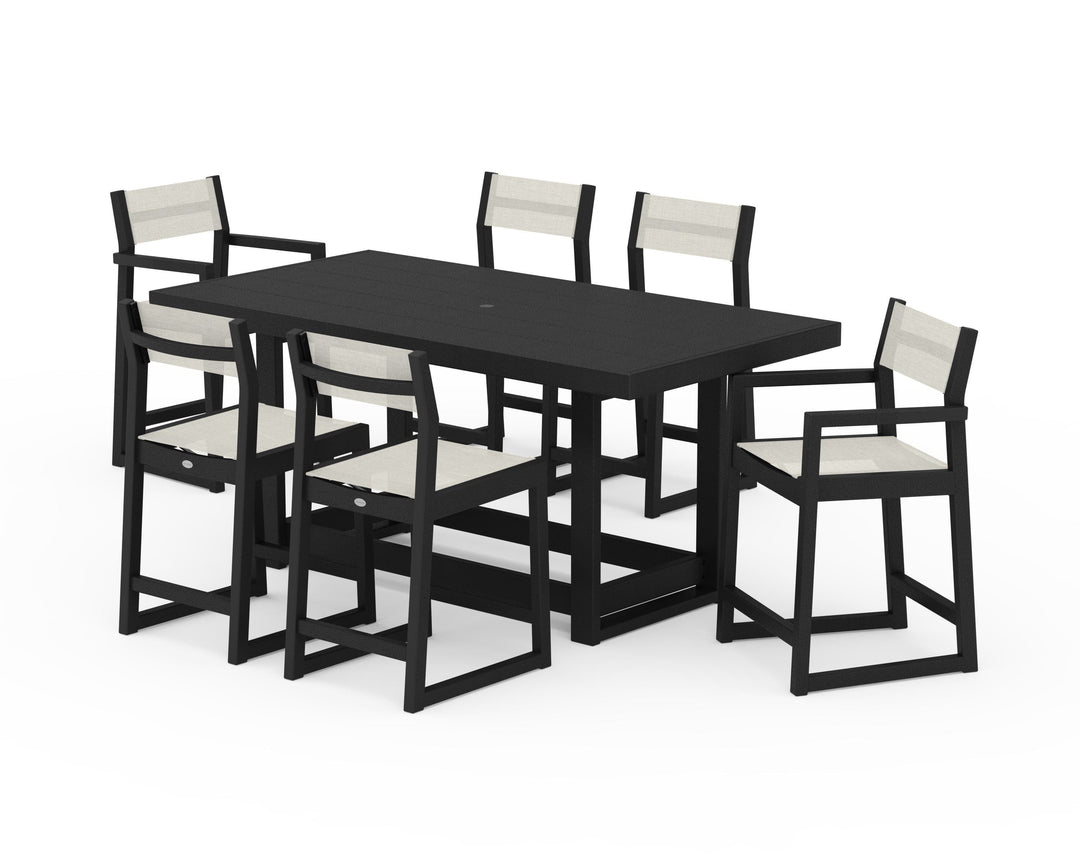 POLYWOOD® EDGE Sling 7-Piece Counter Table Set