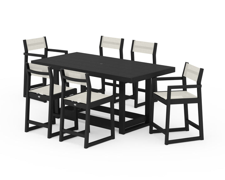 POLYWOOD® EDGE Sling 7-Piece Counter Table Set