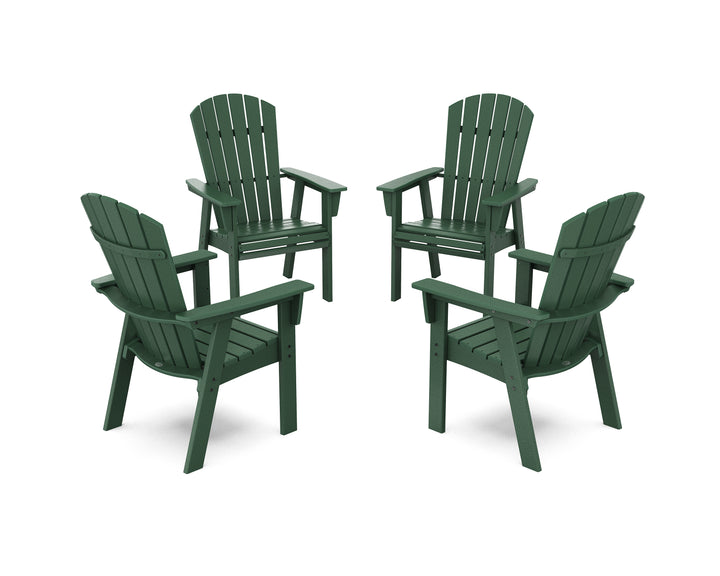 POLYWOOD® Nautical 4-Piece Curveback Upright Adirondack Conversation Set