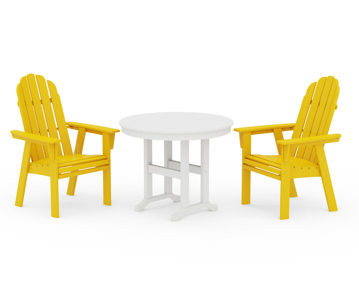 POLYWOOD® Vineyard Adirondack 3-Piece Round Dining Set