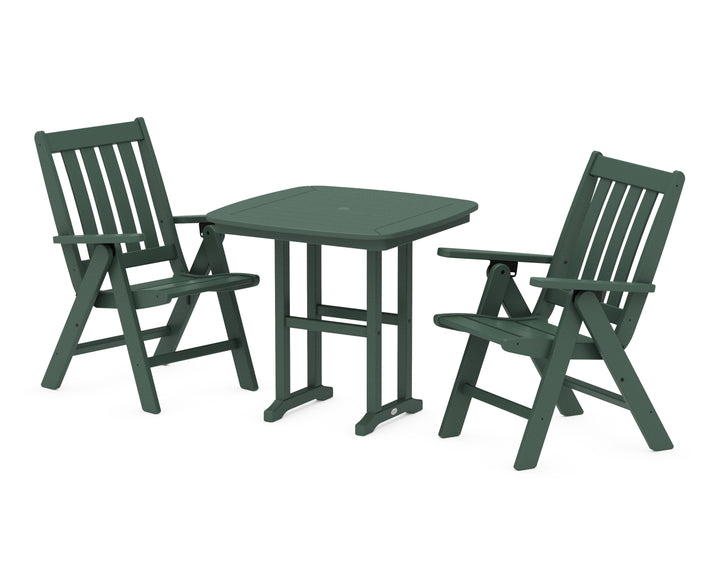 POLYWOOD® Vineyard Folding Chair 3-Piece Dining Set