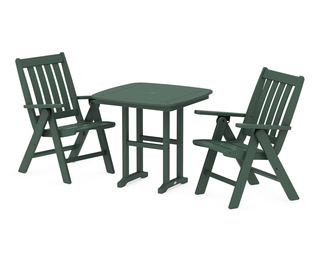 POLYWOOD® Vineyard Folding Chair 3-Piece Dining Set