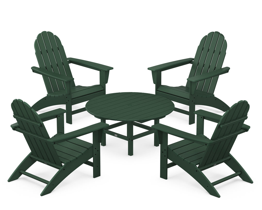 POLYWOOD® Vineyard 5-Piece Adirondack Chair Conversation Set