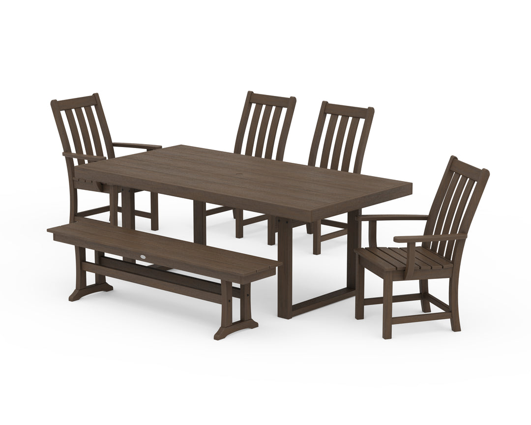 POLYWOOD® Vineyard 6-Piece Dining Set with Bench