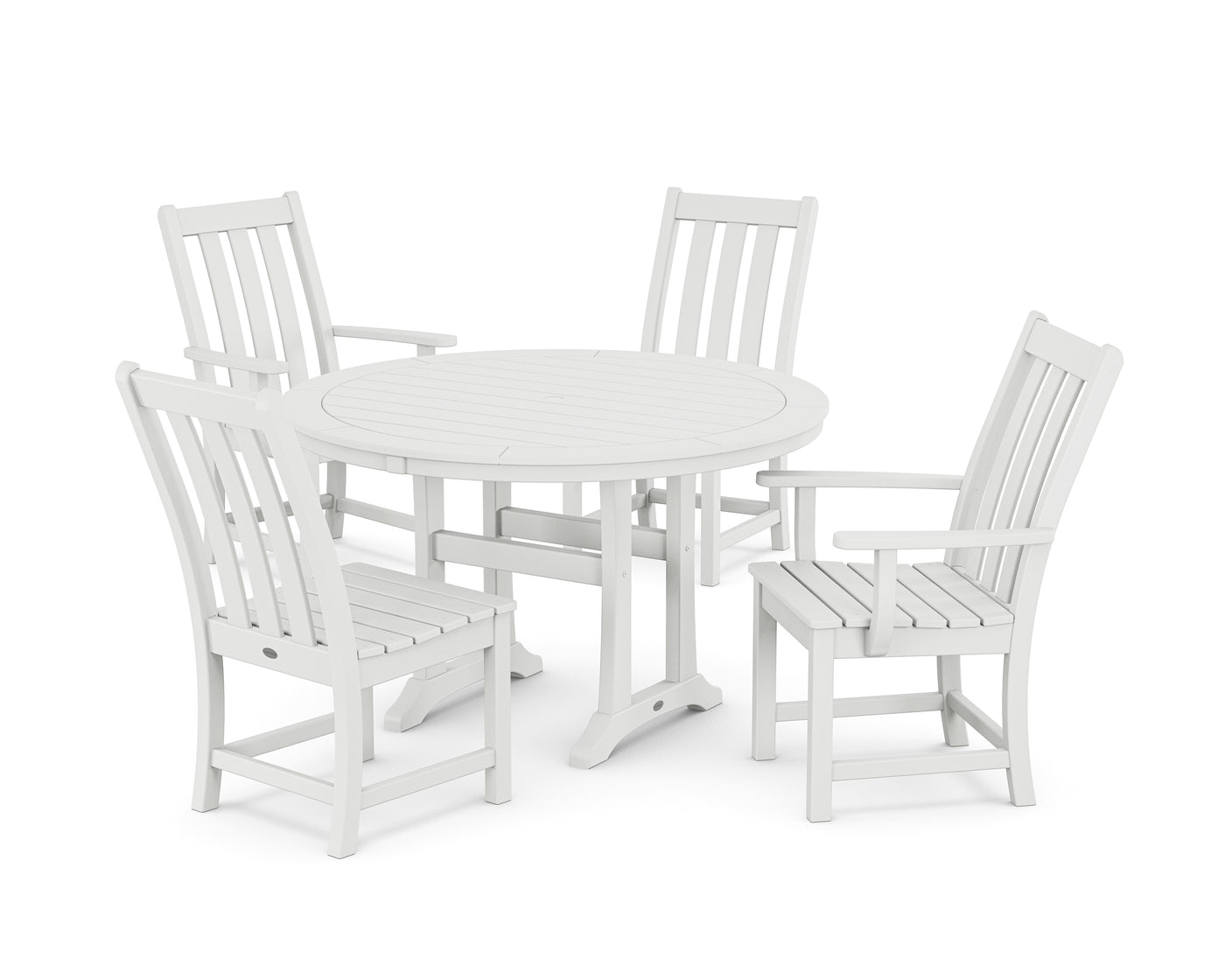 Vineyard 5-Piece Nautical Trestle Dining Set