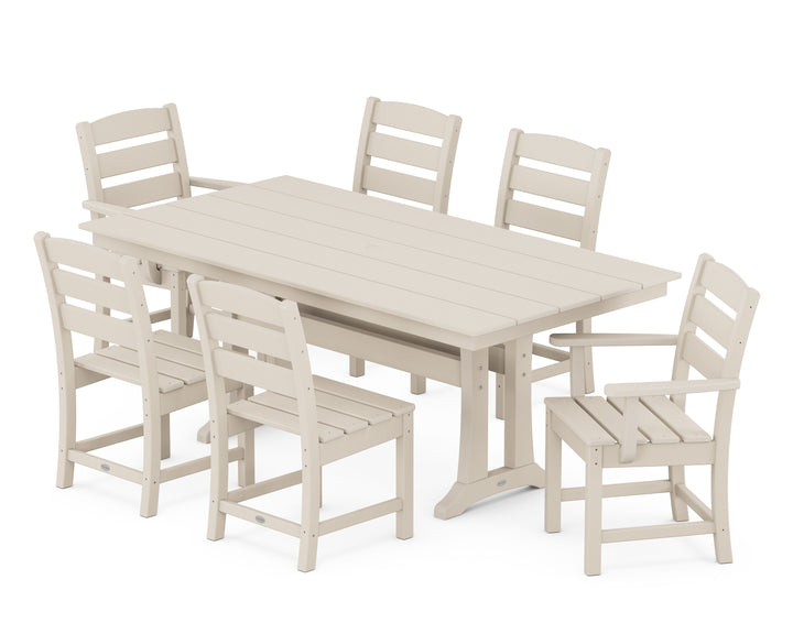 POLYWOOD® Lakeside 7-Piece Farmhouse Dining Set with Trestle Legs