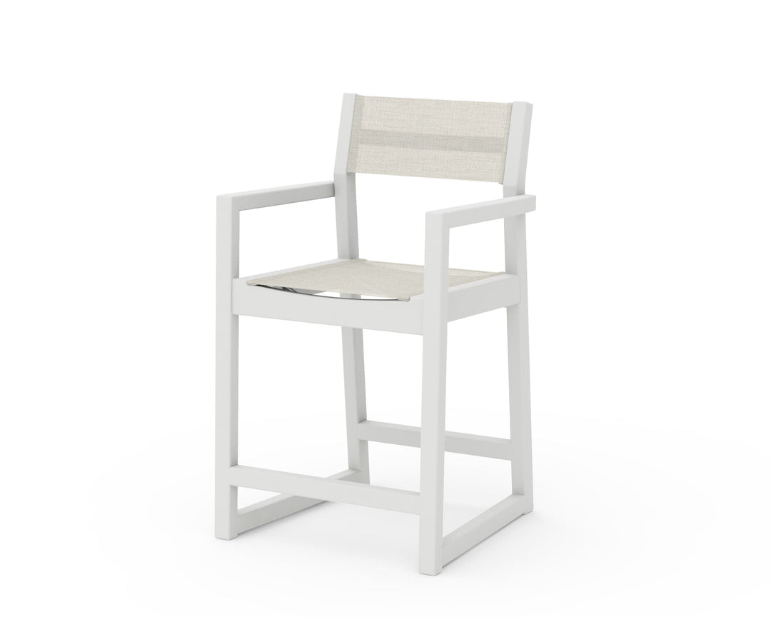 POLYWOOD® EDGE Sling Counter Arm Chair