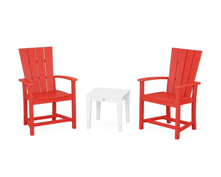 POLYWOOD® Quattro 3-Piece Upright Adirondack Chair Set