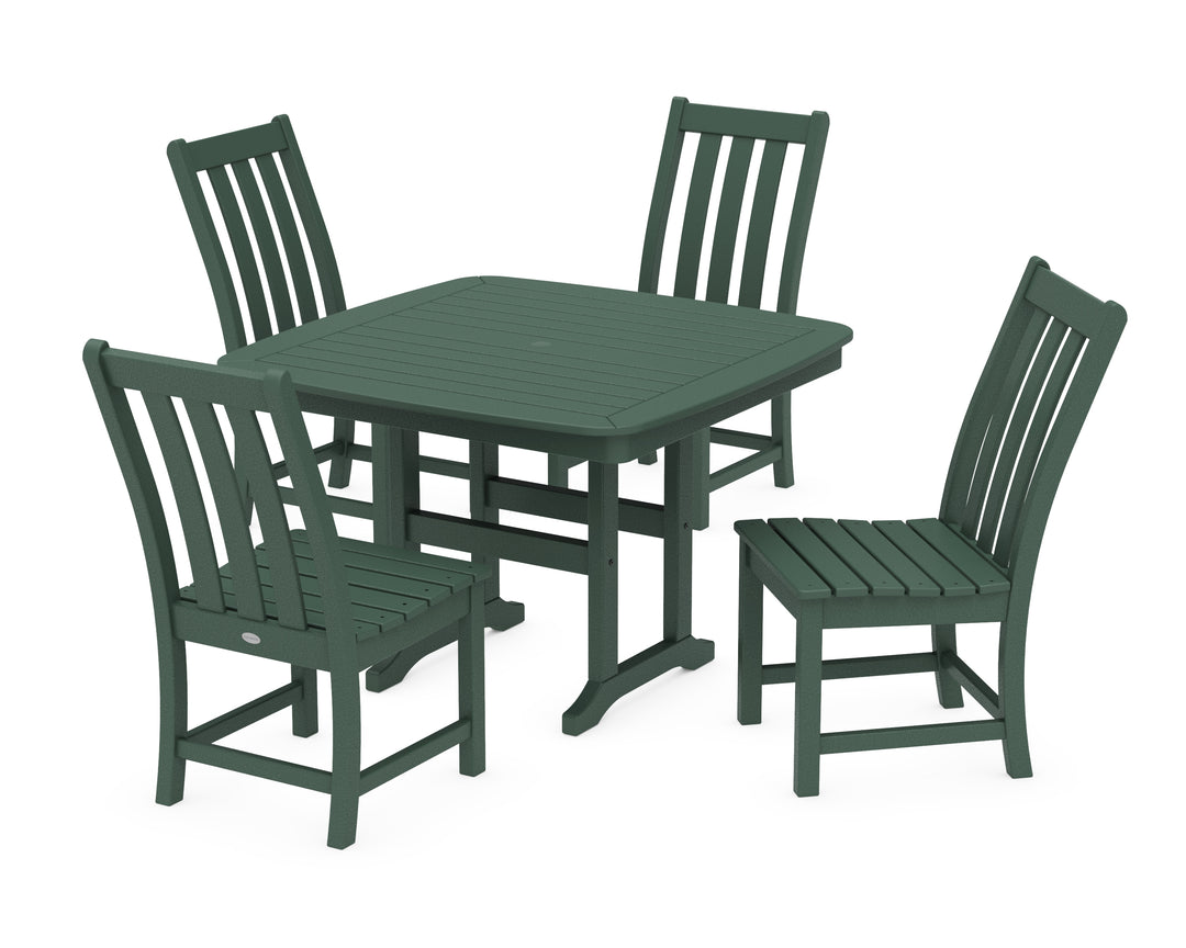 POLYWOOD® Vineyard Side Chair 5-Piece Dining Set with Trestle Legs