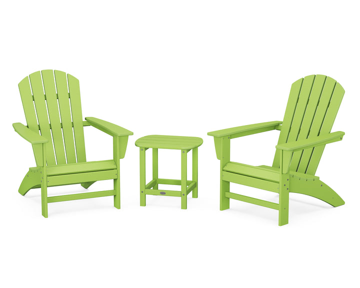 POLYWOOD® Nautical 3-Piece Adirondack Set with South Beach 18" Side Table