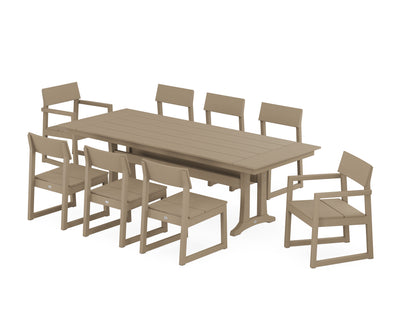 EDGE 9-Piece Farmhouse Dining Set with Trestle Legs