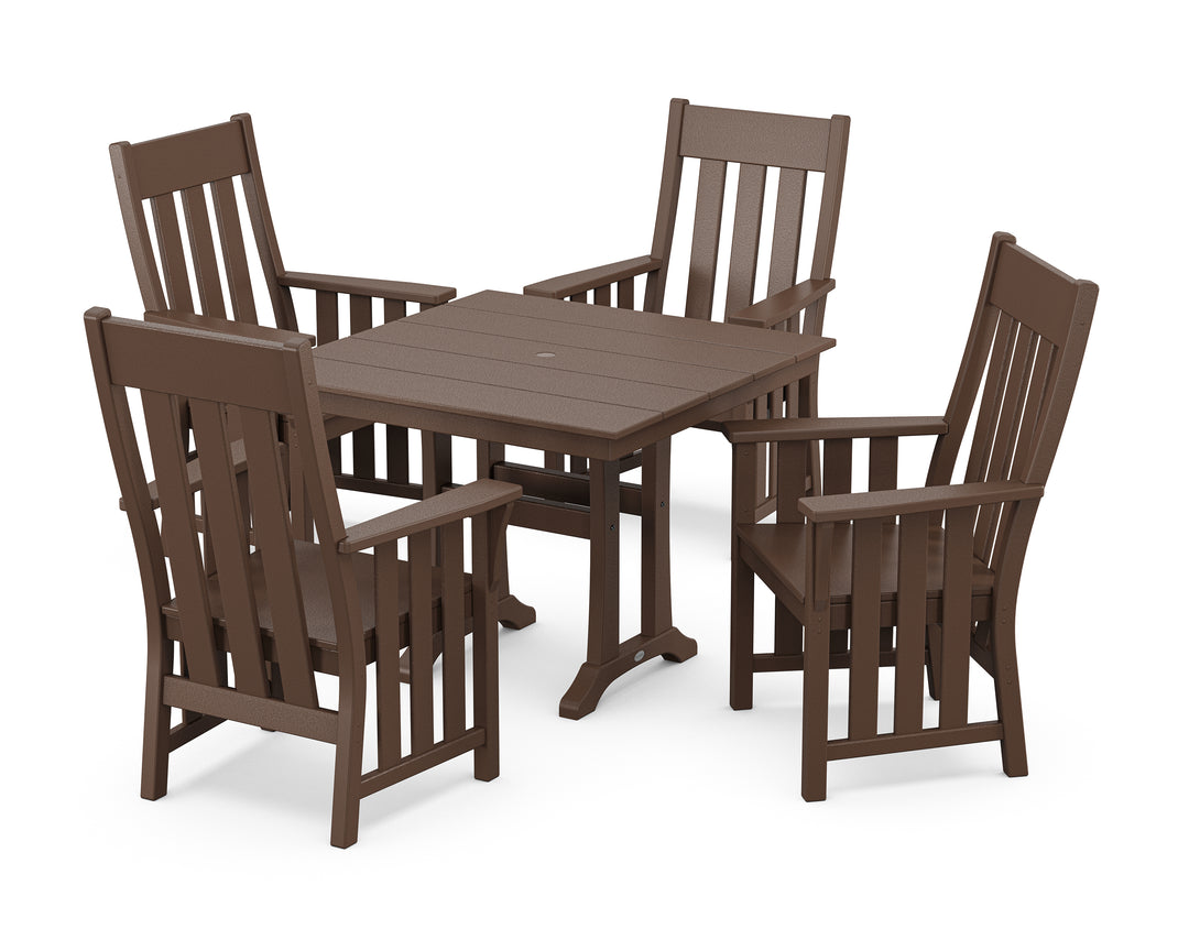 Martha Stewart by POLYWOOD® Acadia 5-Piece Farmhouse Dining Set with Trestle Legs