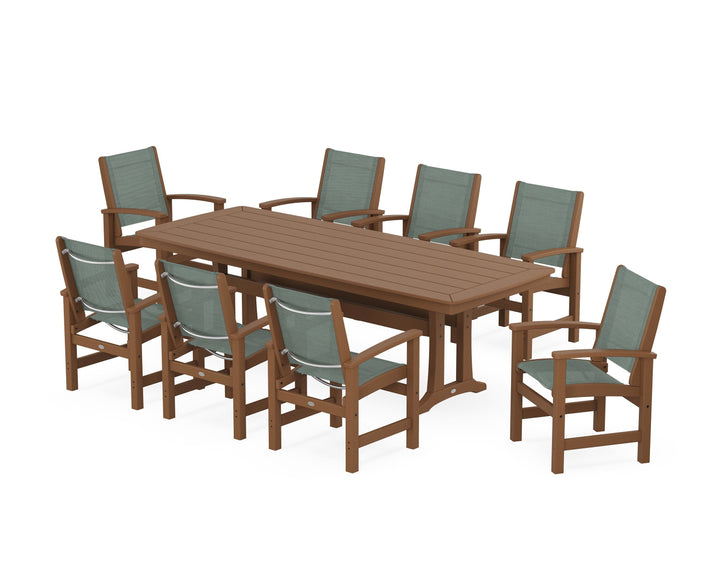 POLYWOOD® Coastal 9-Piece Dining Set with Trestle Legs