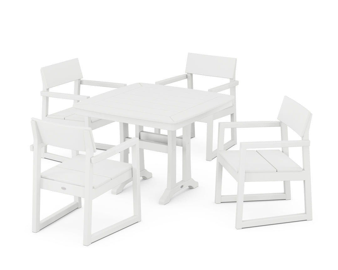 POLYWOOD® EDGE 5-Piece Dining Set with Trestle Legs