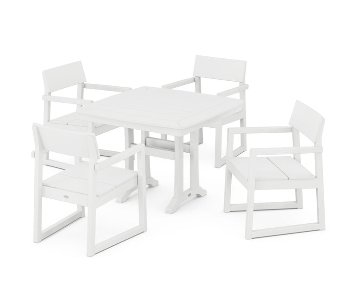 POLYWOOD® EDGE 5-Piece Dining Set with Trestle Legs