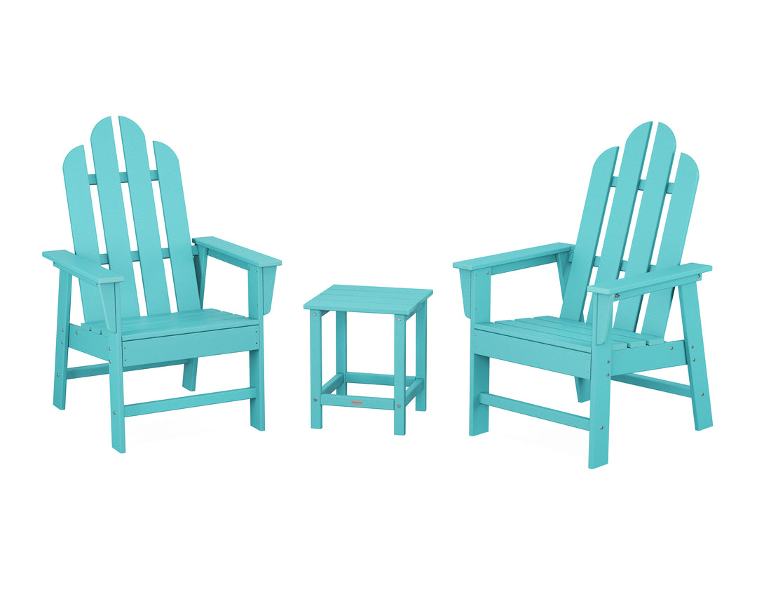 POLYWOOD® Long Island 3-Piece Upright Adirondack Chair Set